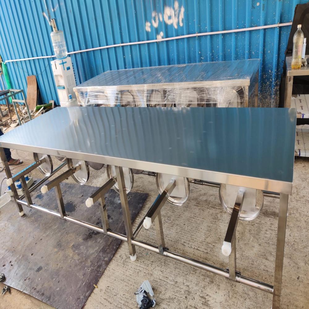 SS FOLDING DINING TABLE 8 SEATER