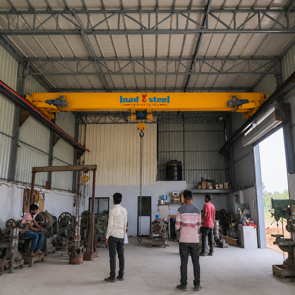 Single Girder Eot Crane 1 Ton - Color: Golden Yellow