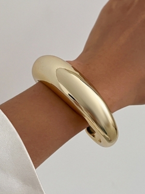 Sculpted Gold Statement Cuff Bracelet - Weight: 0.15