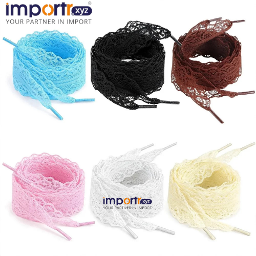Cute Lace Silk Shoelaces - Diy Ballet Style Lace Shoelaces For Casual Shoes & Sneakers - Feature: Lightweight