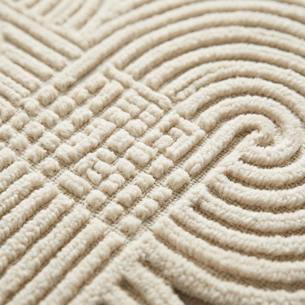 Modern Ivory Abstract Hand Tufted Rug