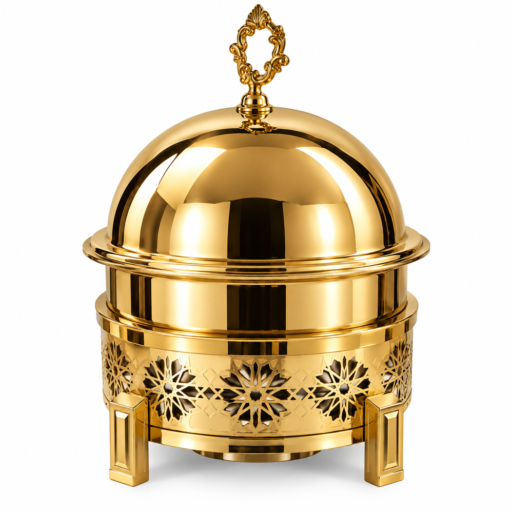 Copper Roll Top Chafing Dish - Color: Gold