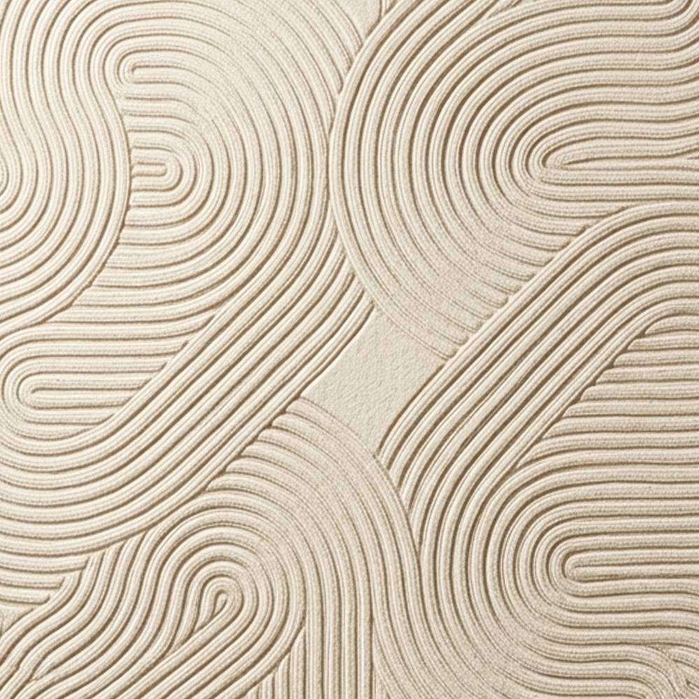 Cream Abstract Tufted Rug, Wavy Cloud Shape Carpet, Modern Living Room Decor
