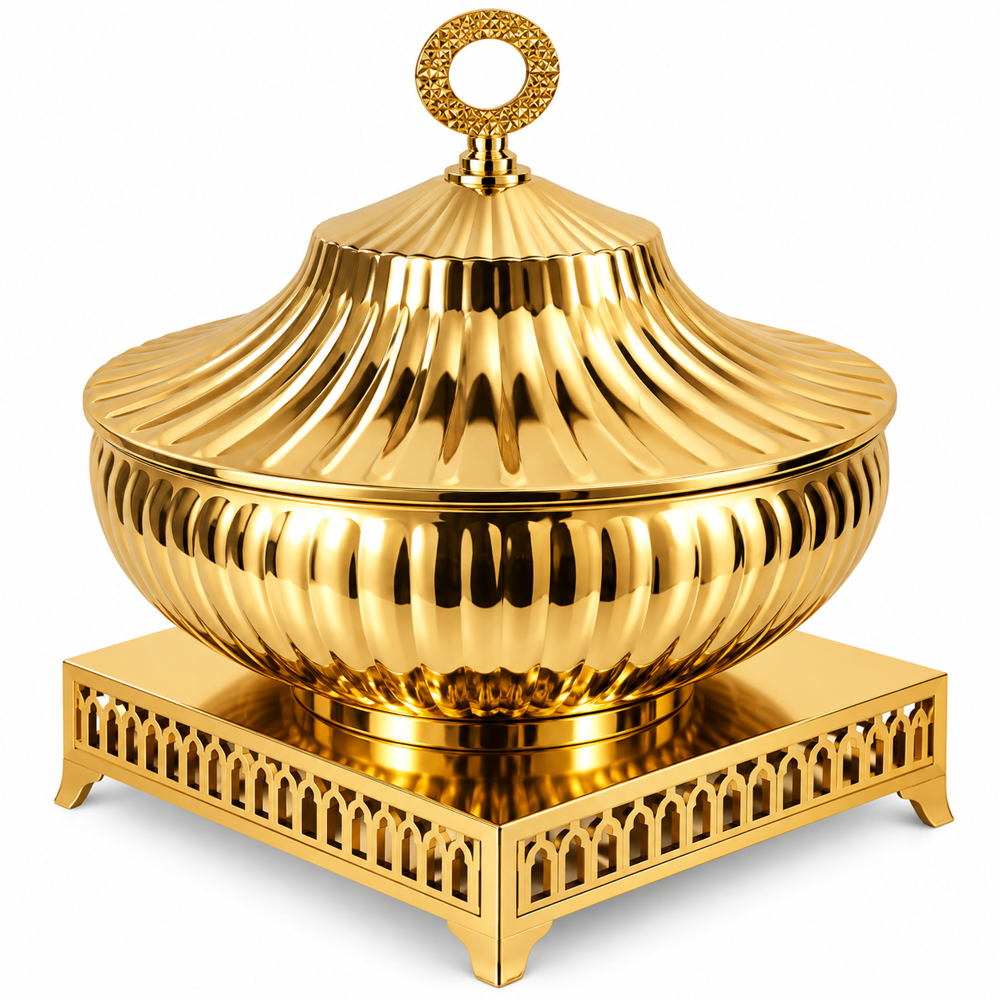 Copper Lift-Off Lid Chafing Dish - Color: Gold