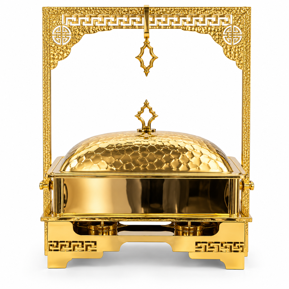Copper Double Pan Chafing Dish - Color: Gold