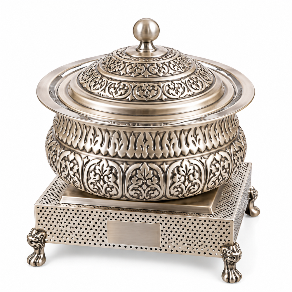 Copper Chafing Dish With Fuel Holder - Color: Silver