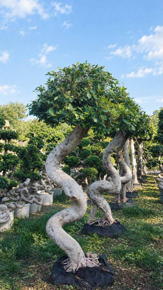 Ficus Microcarpa Spiral Shape Plant