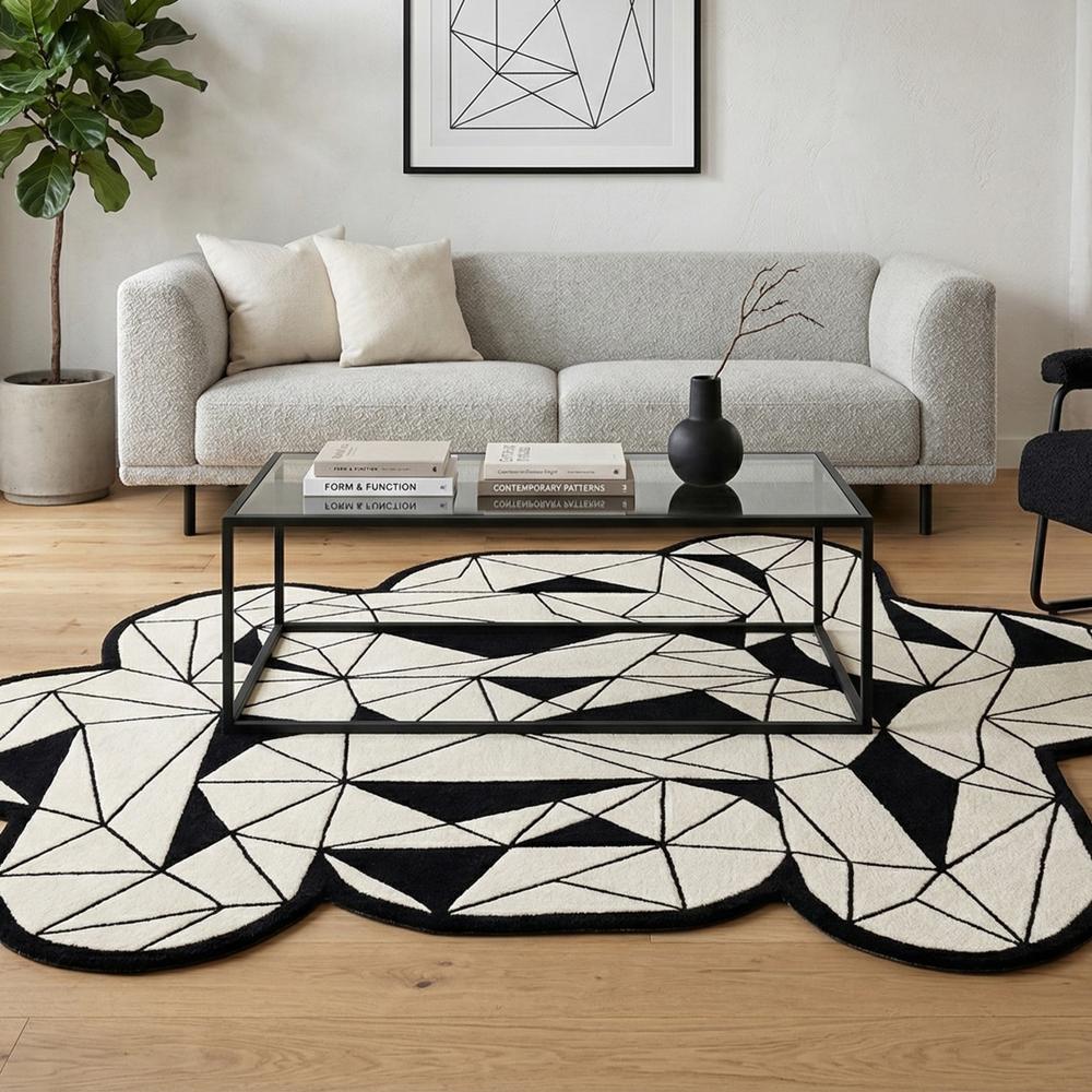 Hand Tufted Wool Irregular Geometric Rug