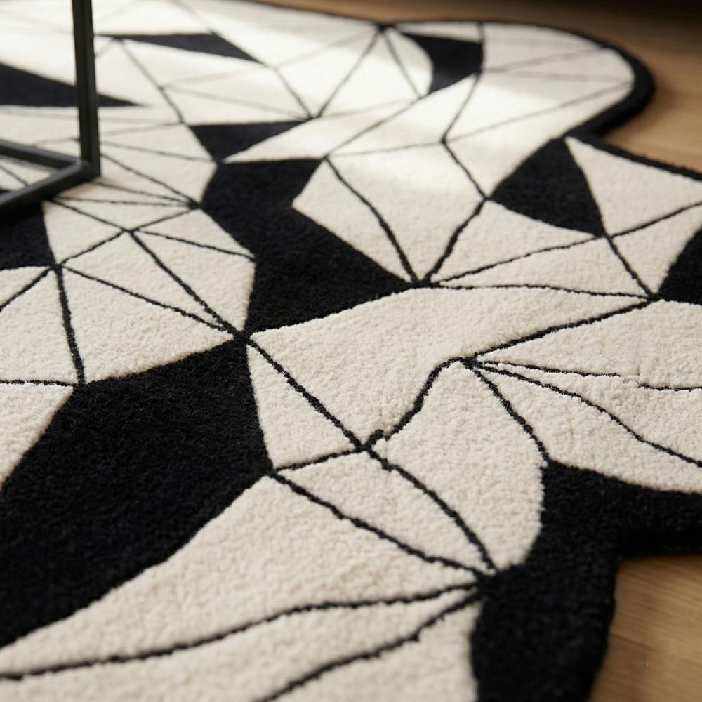 Hand Tufted Wool Irregular Geometric Rug