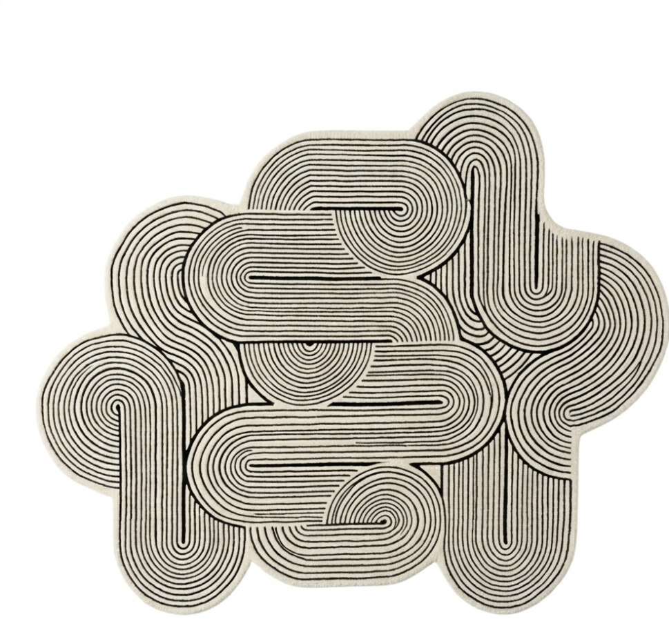 Hand-Tufted Wool Irregular Geometric Rug
