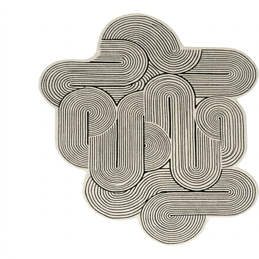 Hand-Tufted Wool Irregular Geometric Rug