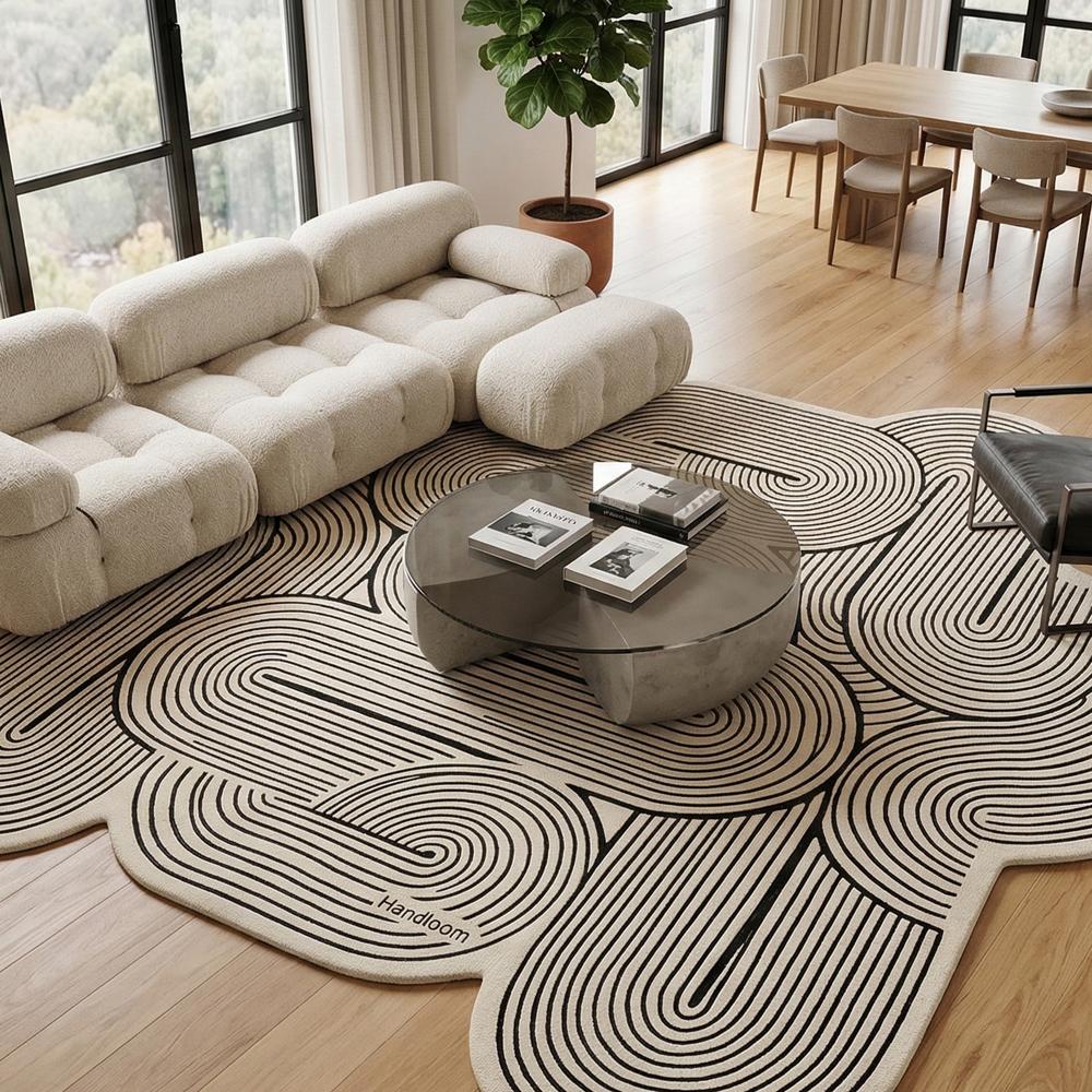Hand-Tufted Wool Irregular Geometric Rug