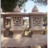 Carved Sandstone Lamp