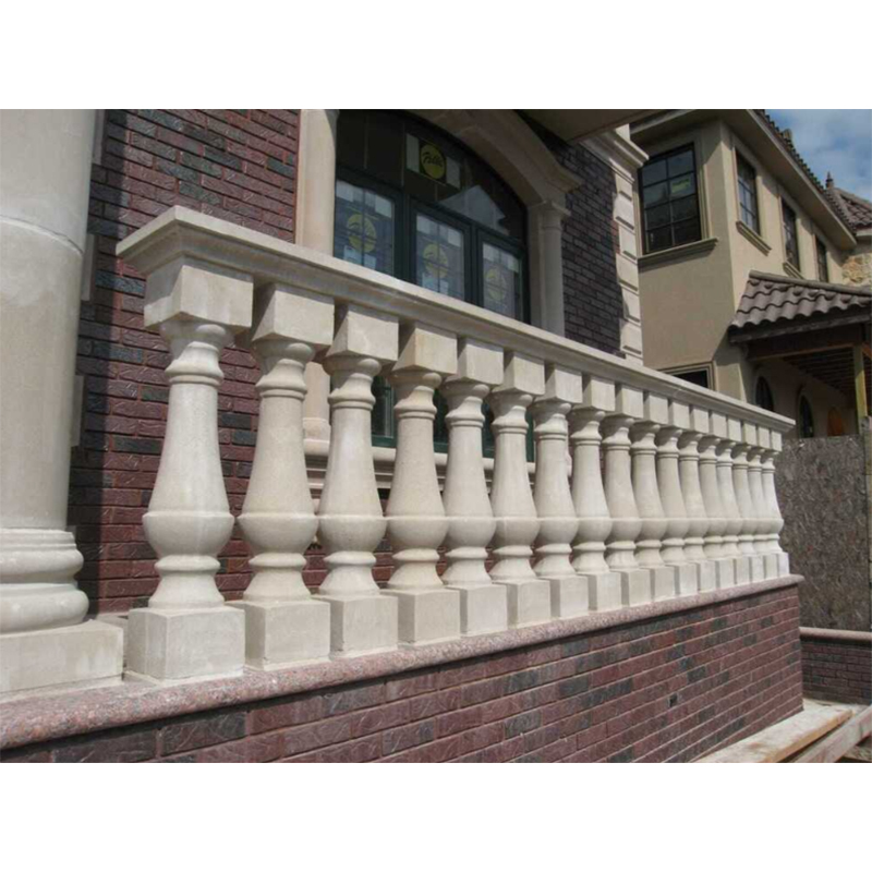 Carved Sandstone Railing Pillar