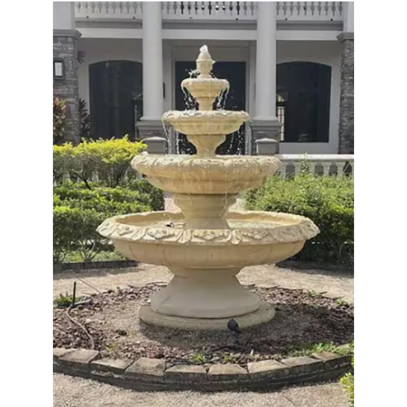 Pink Decorative Sandstone Water Fountain 7feet