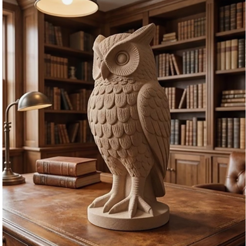 Sandstone Owl Figurine 2Feet