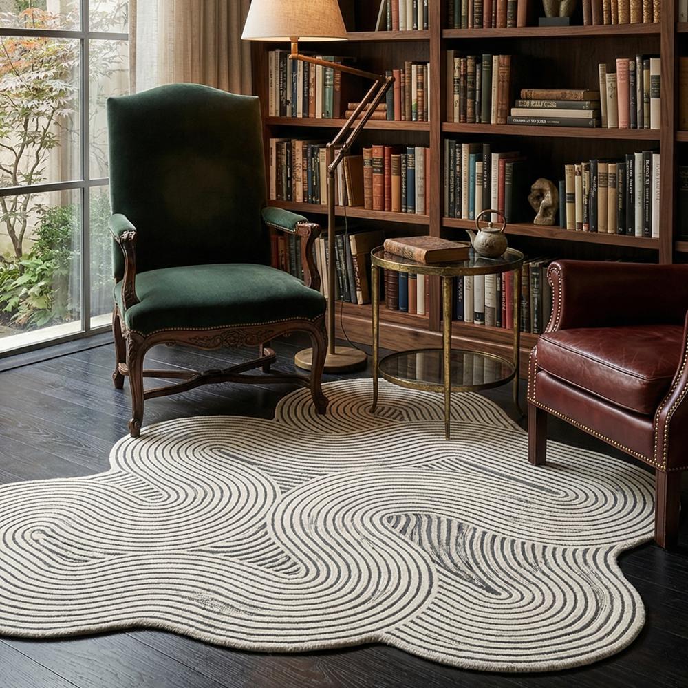 Hand-Tufted Wool Irregular Geometric Rug