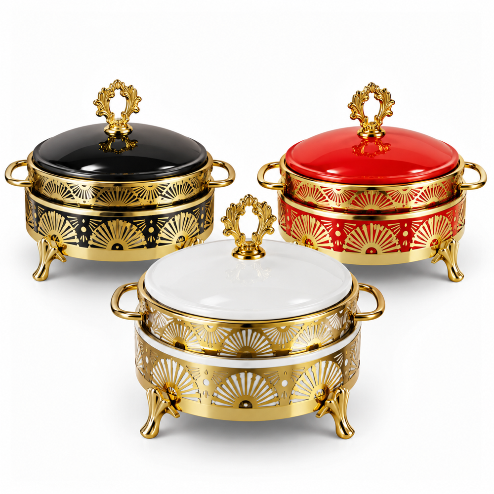 Hotel Breakfast Serving Warmer - Color: Gold