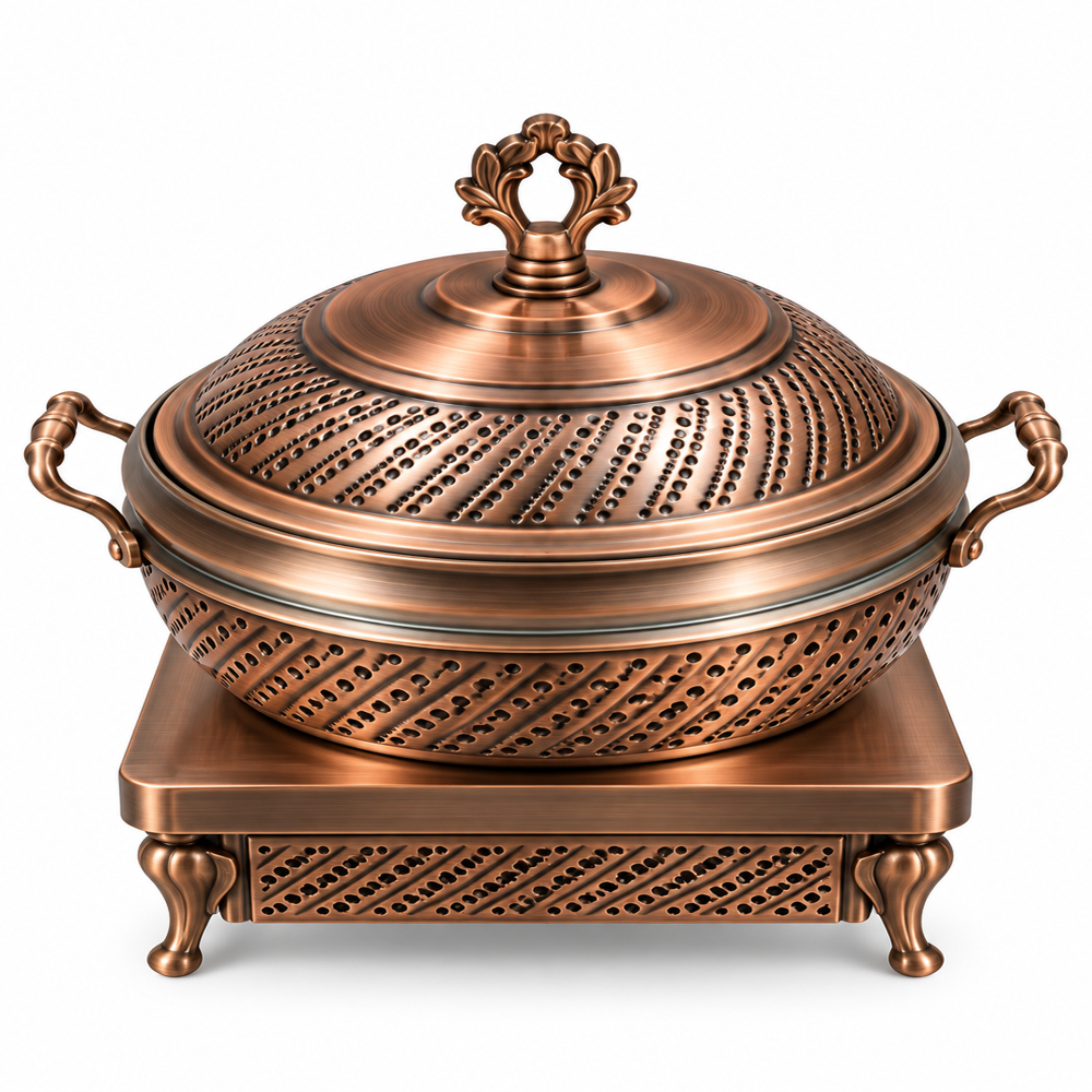 Antique Finish Roll Top Warmer - Color: Brown
