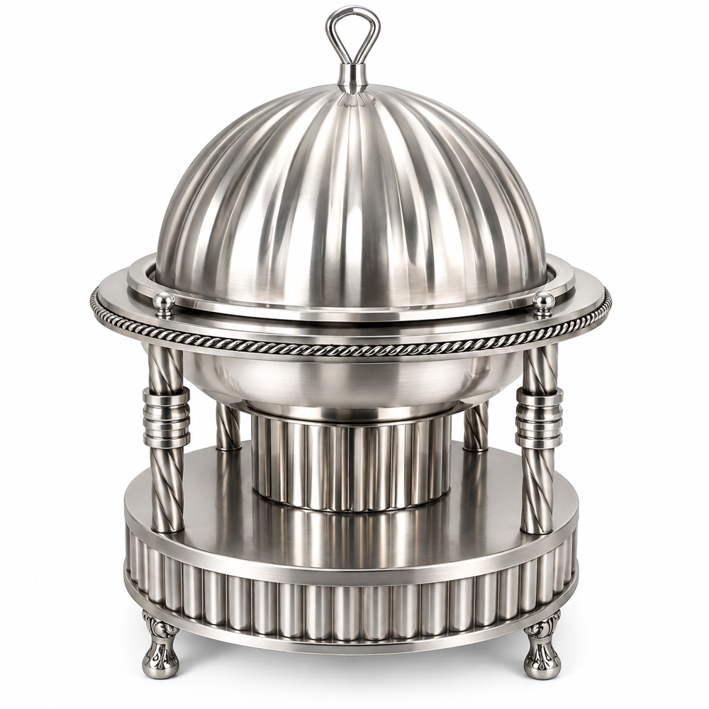 Embossed Design Buffet Dish - Color: Gold