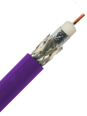 Belden 1694A 0071000 Violet Coaxial Video Cable - Cable Capacity: Approx. 16.2 Pf/Ft (53.1 Pf/M)