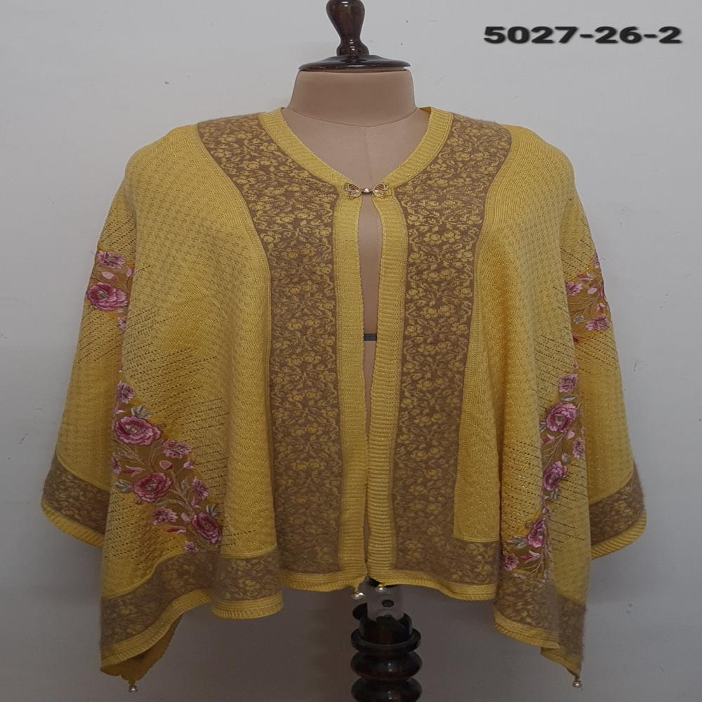 Winter Wear Knitted Nett Embroidered Applique work capes/ponchos/stoles