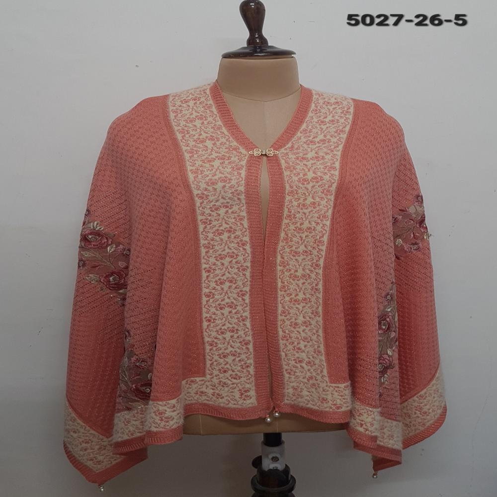 Winter Wear Knitted Nett Embroidered Applique work capes/ponchos/stoles