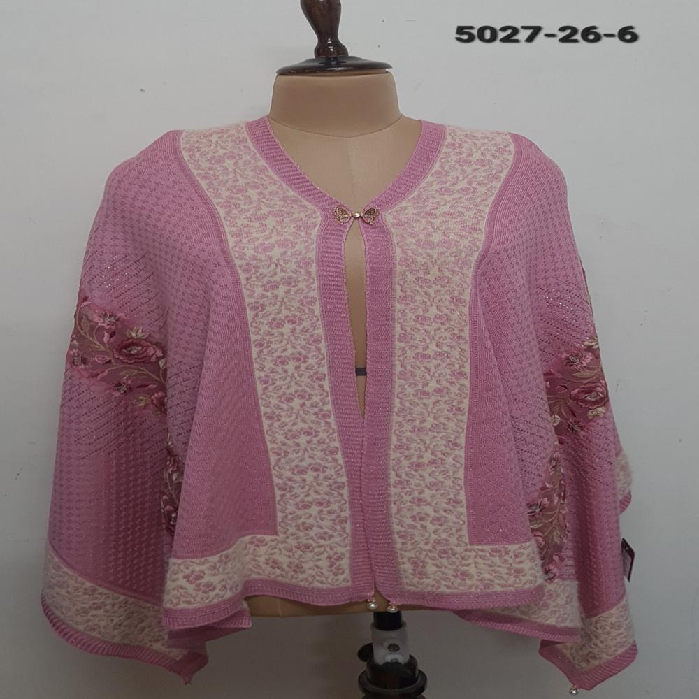 Winter Wear Knitted Nett Embroidered Applique work capes/ponchos/stoles