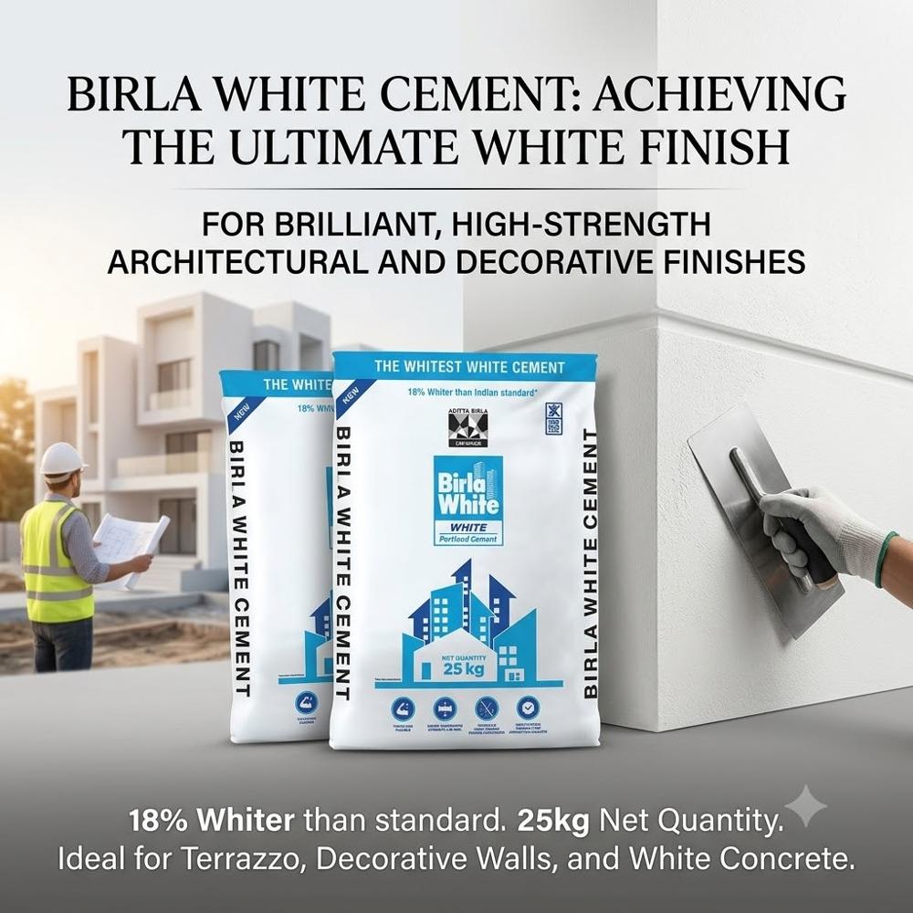 Birla White Cement Premium White Cement for Wall Putty, Grouting and Decorative Finishes