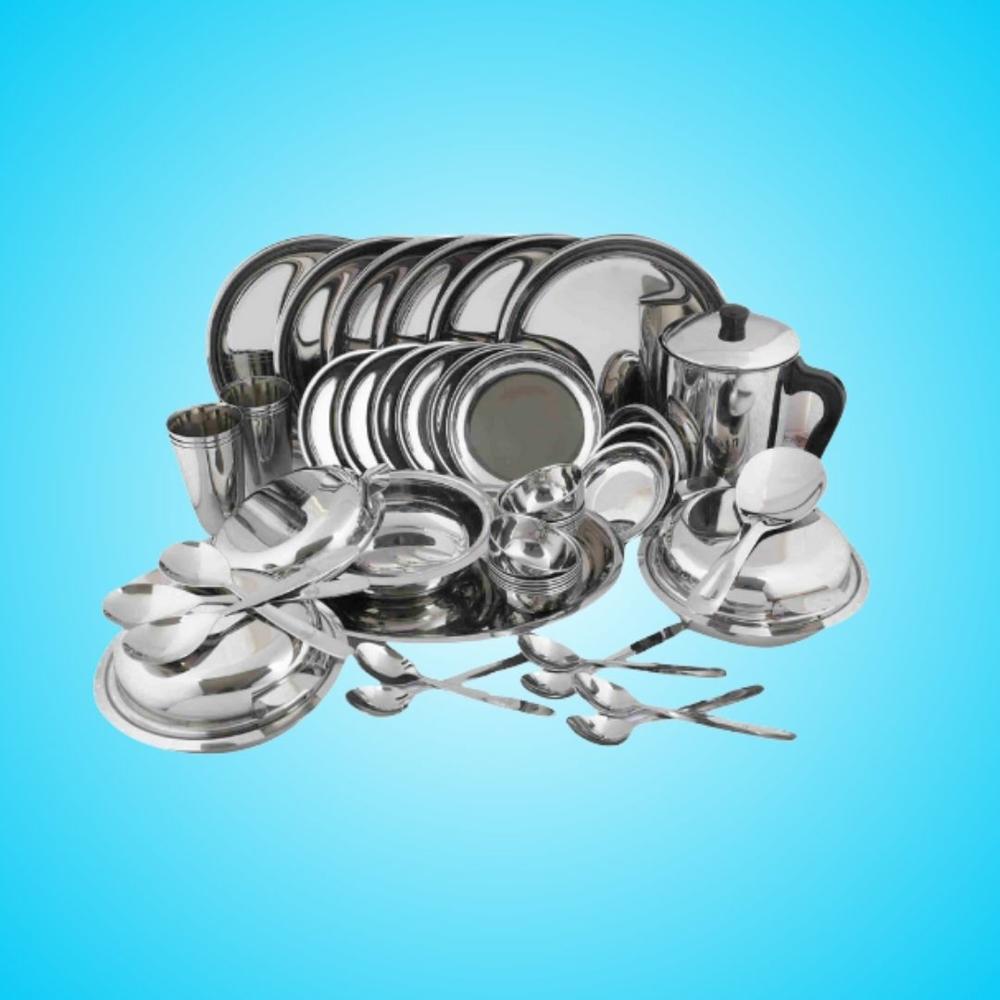 Stainless Steel, 51 pc Dinner Set, Premium Quality, 304 Grade Stainless Steel, SAIL SALEM, Set for 6, Ever Shining, Rust Free, Crack Free, Gift Pack, Ideal Gift, Elegant, Eco Friendly