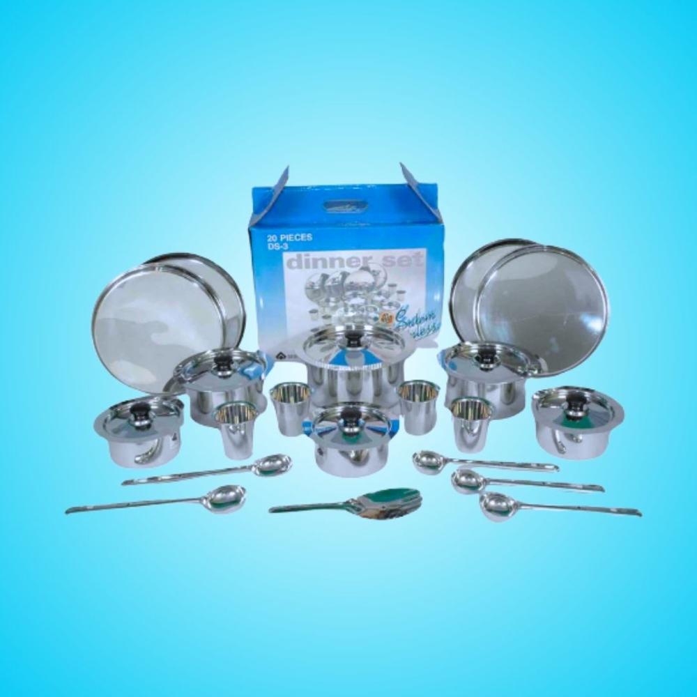 20 Pc Dinner Set (Tope Model), SAIL SALEM, 304 Grade stainless Steel, Dinner Set for 4, Rust and Crack Free, Everlasting