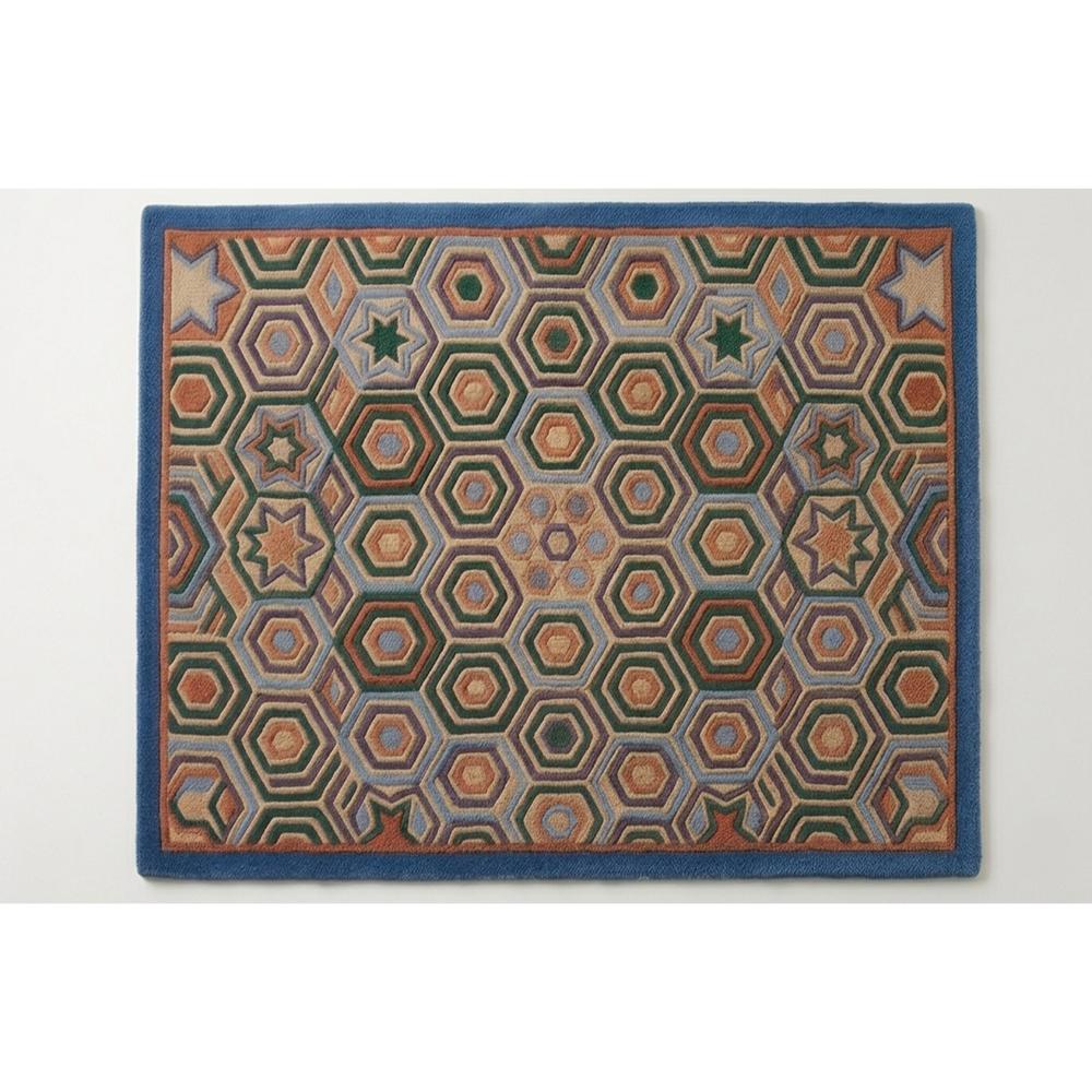 Geometric Hexagon Pattern Wool Rug