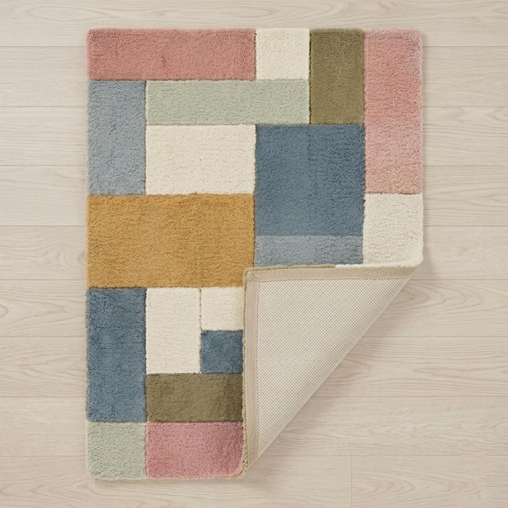 Multicolor Geometric Patchwork Area Rug