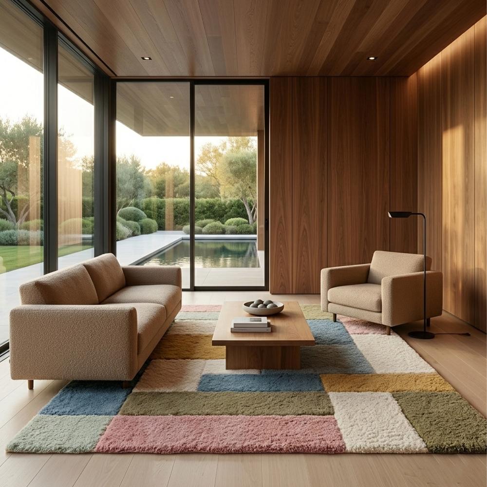 Multicolor Geometric Patchwork Area Rug