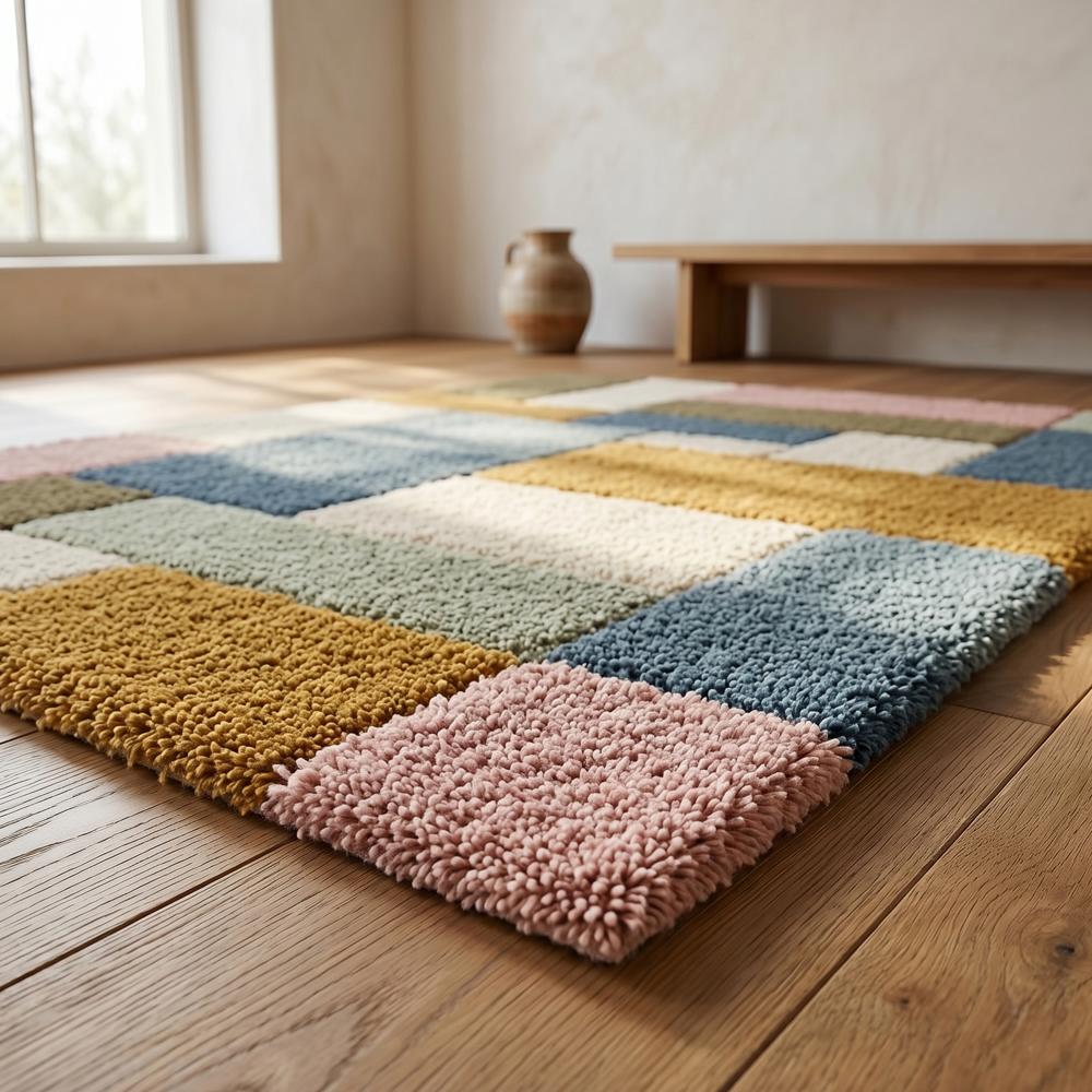 Multicolor Geometric Patchwork Area Rug