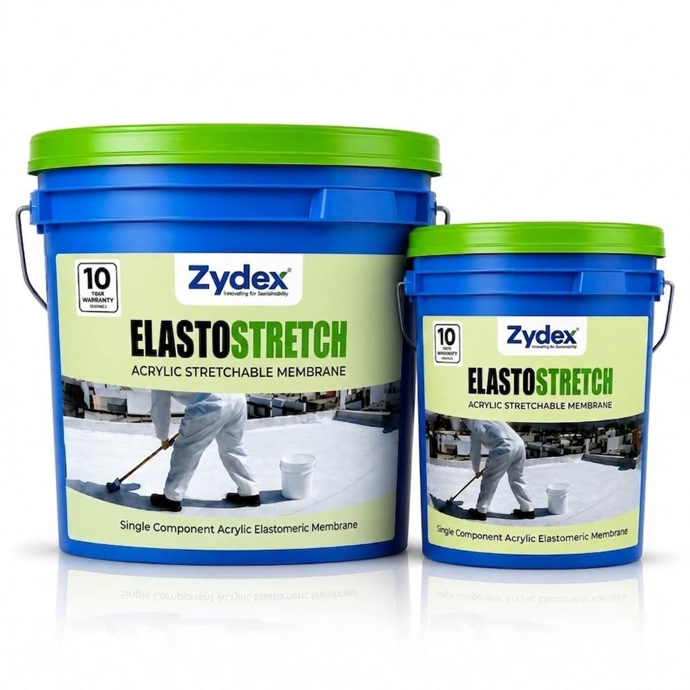ElastoStretch Single Component Acrylic Elastomeric Waterproofing Membrane for Roof, Terrace & Exterior Walls 