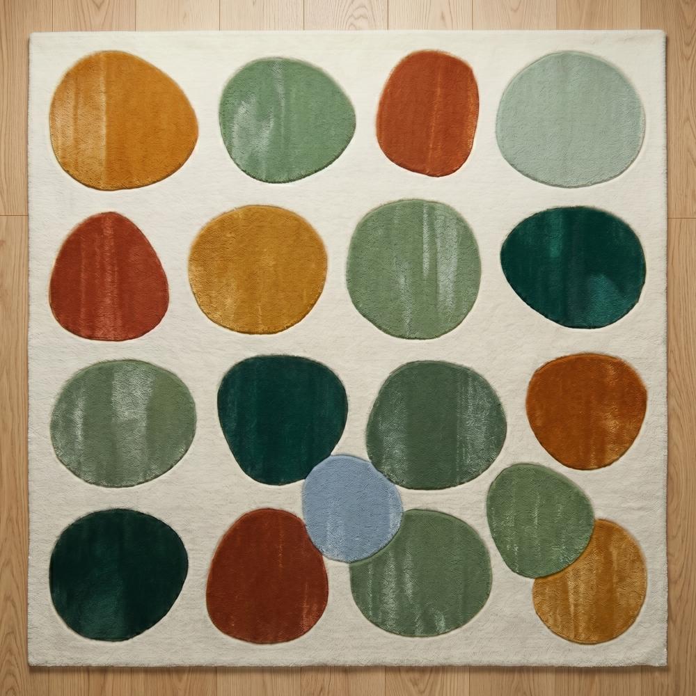 Hand Tufted Abstract Pebble Wool Rug