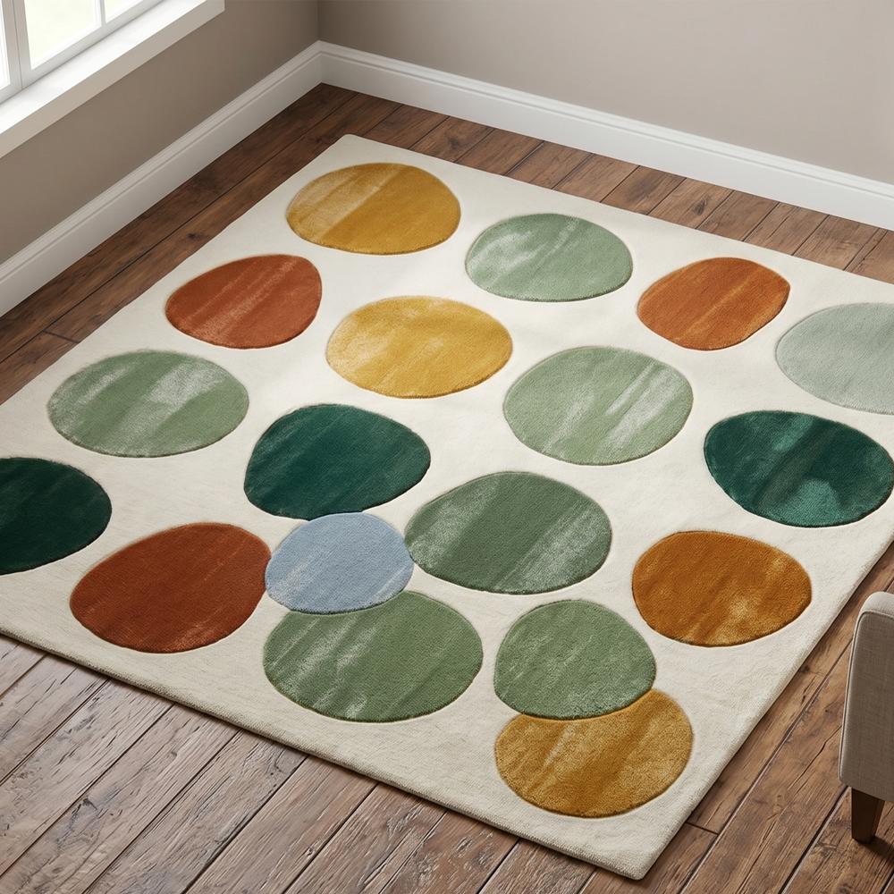 Hand Tufted Abstract Pebble Wool Rug