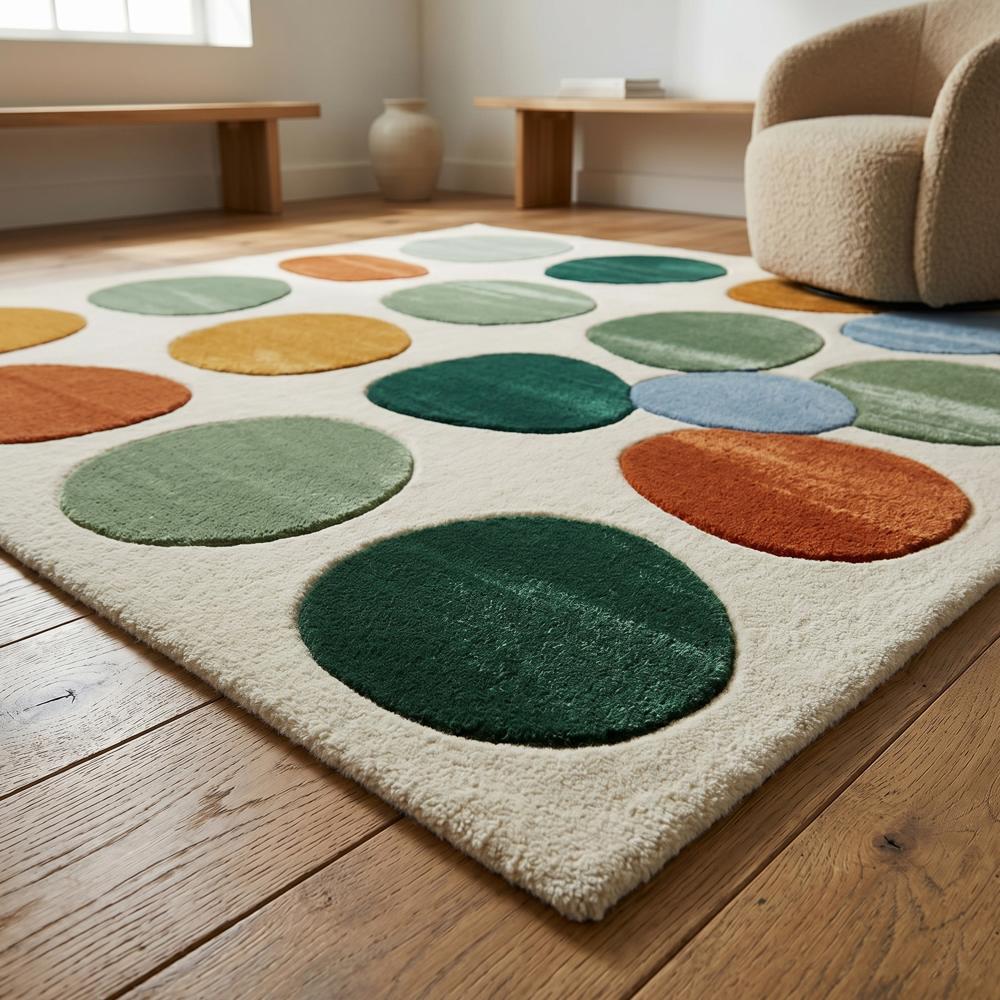Hand Tufted Abstract Pebble Wool Rug