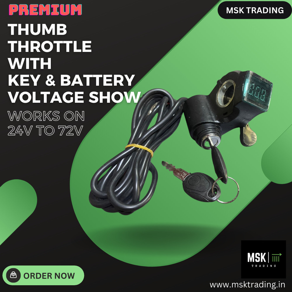 Thumb Throttle With Key And Battery Voltage Show