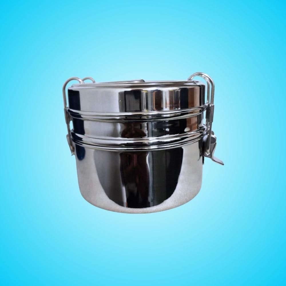 BRAND: SAIL SALEM STAINLESS Lunch Box & Tiffin- 2 Layer, 2 Tier Tiffin Box Stainless steel, 304 Grade Stainless steel, SAIL Salem, SAIL, Steel Tiffin Box