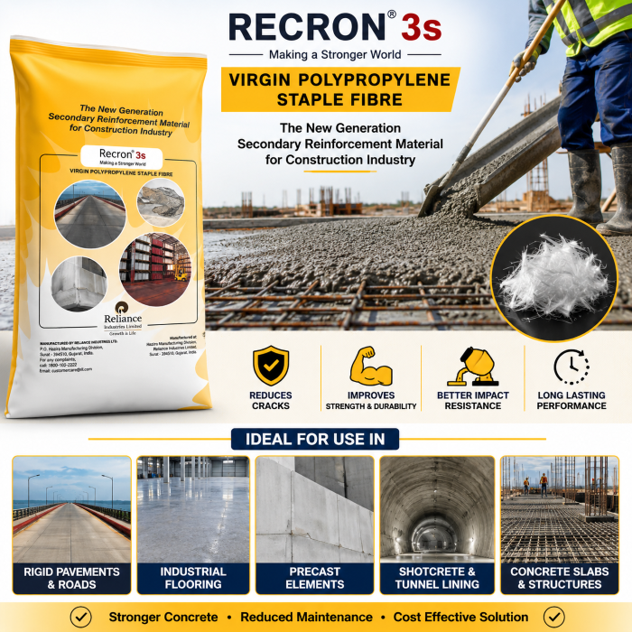 12 MM Construction Polypropylene Fibre Concrete Reinforcement & Crack Prevention Fiber