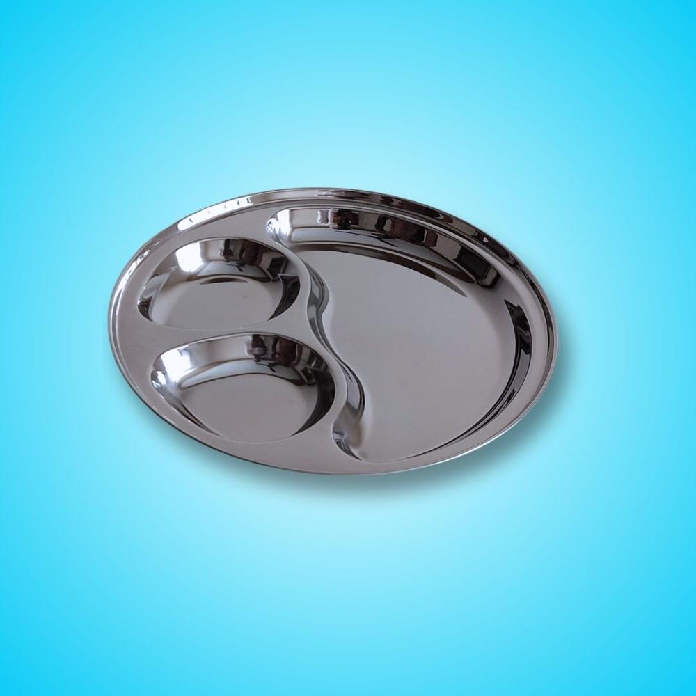 SAIL SALEM Stainless Steel 3-in-1 Compartment Round Plate 304 Grade