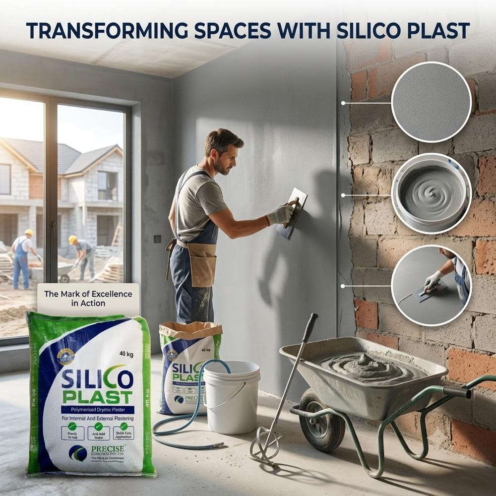 Silico Ready Mix Plaster 40 Kg Polymer Modified Premixed Cement Plaster ...