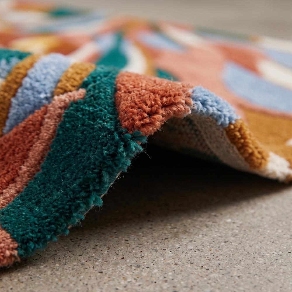 Modern Abstract Geometric Tufted Rug with Multicolor Artistic Pattern
