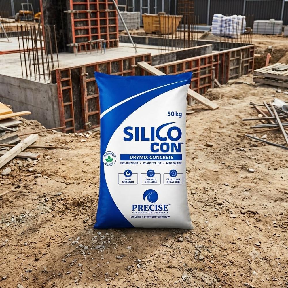 SILICO Con M40 Drymix Concrete Ready Mix M40 Grade Concrete for Columns, Beams, Slabs, PCC, DPC & Construction Applications