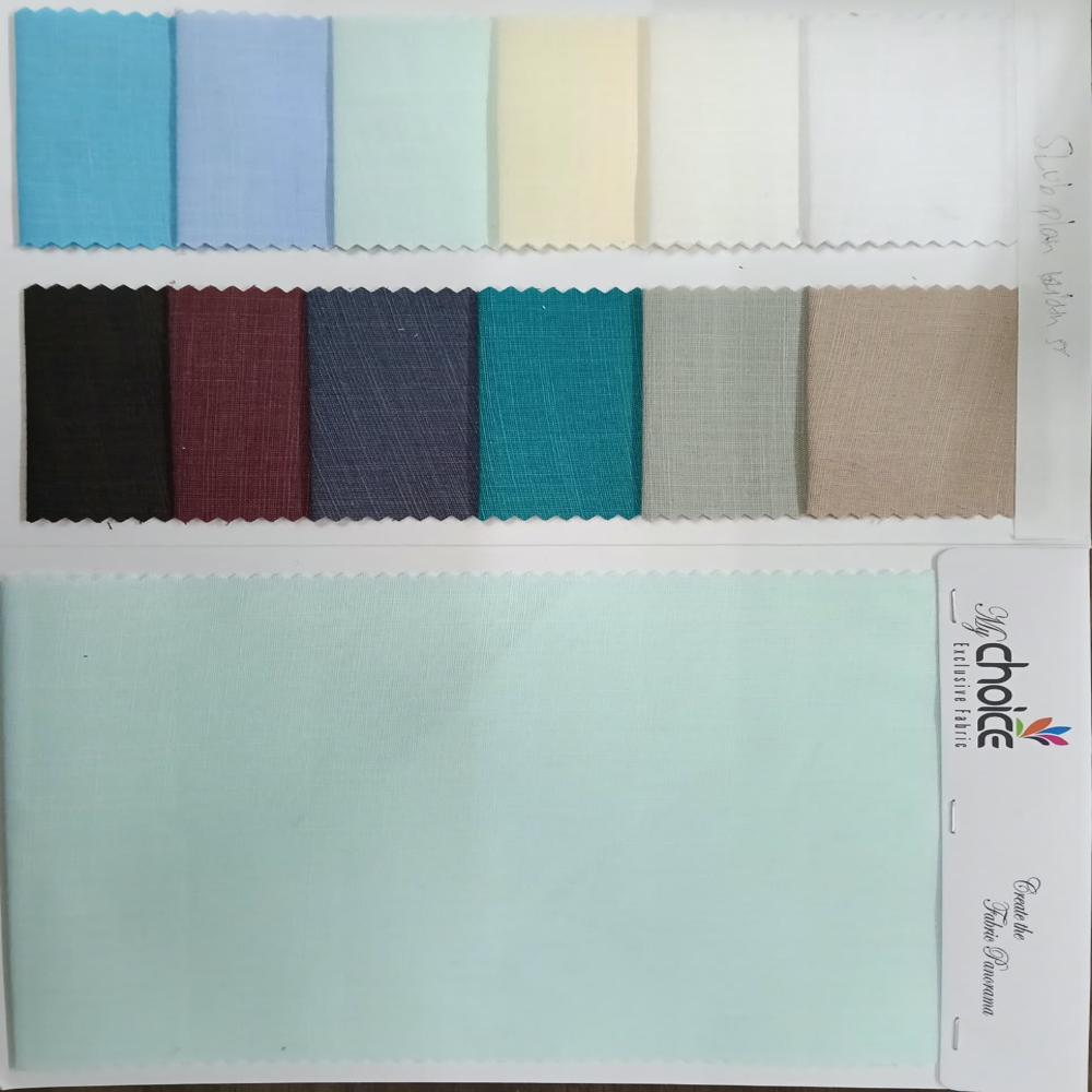 Polycotton Slub Plain Shirting Fabric 58" - Attributes: Washable