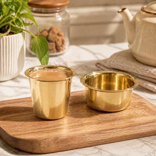 Decorative Copper Tumbler Set - Color: Gold