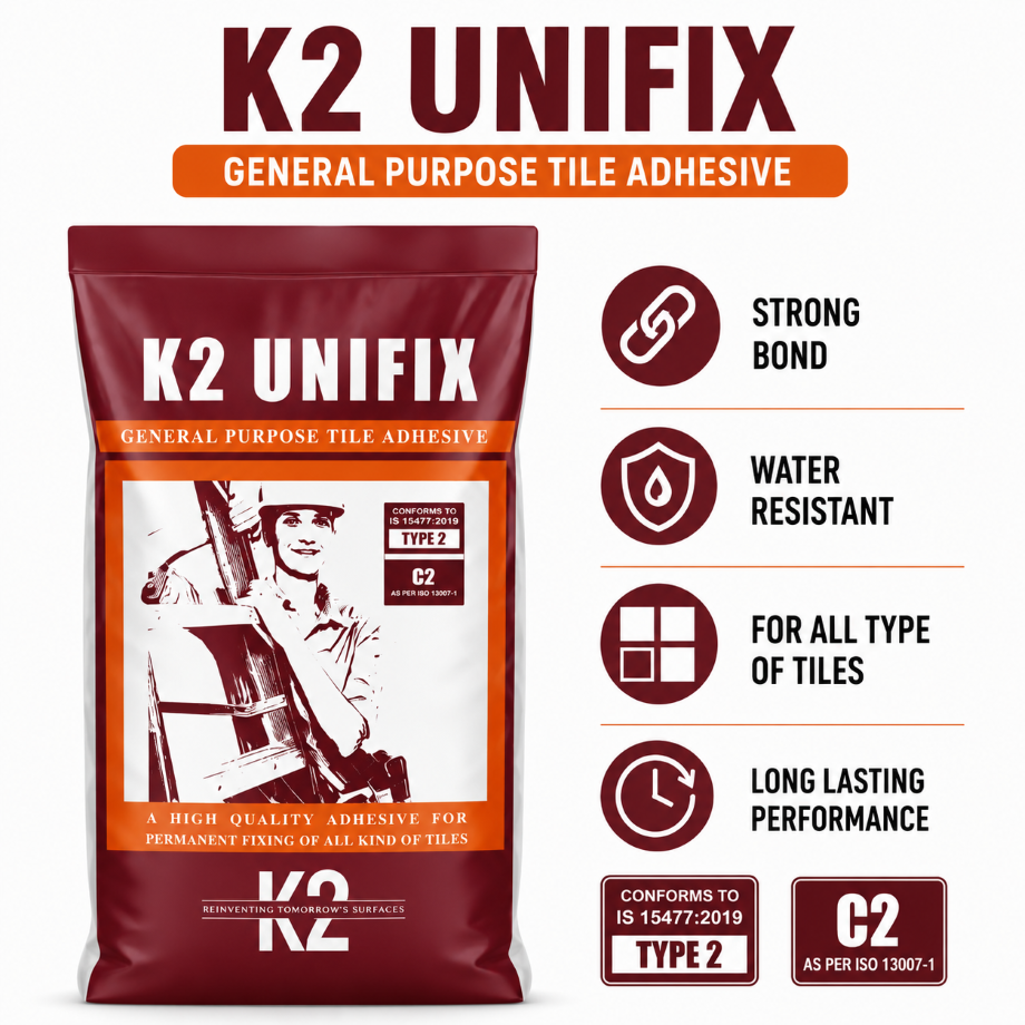 K2 Unifix General Purpose Tile Adhesive | High Bond Strength, Waterproof & Non-Slip