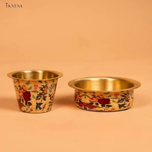 Natural Finish Copper Coffee Set - Color: Gold